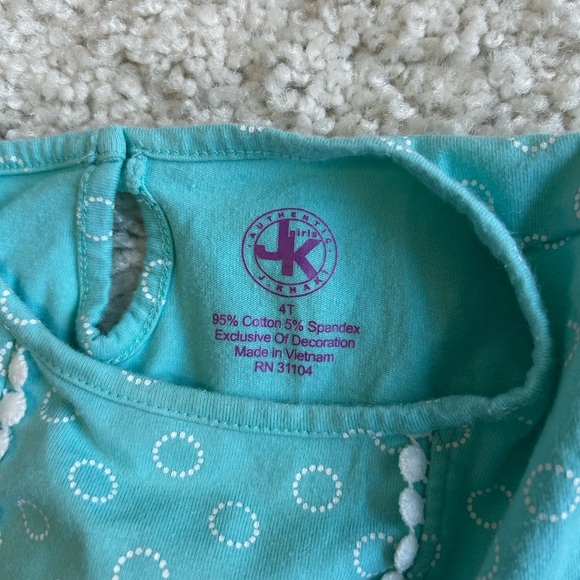 Teal Kids Set with Ruffle Trim - Picture 6 of 6